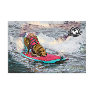 Surf Dog on Wave Portrait 1 Standard Postcard