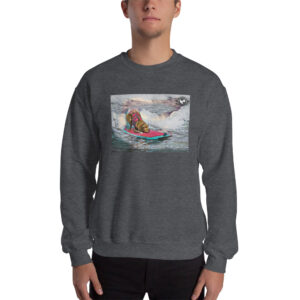 Surf Dog on Wave Portrait 1 Unisex Sweatshirt