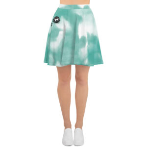 World Dog Surfing Light Blue Watercolor Skater Skirt