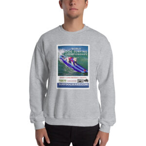 Vintage World Dog Surfing Poster featuring Surfdog Tristan Unisex Sweatshirt