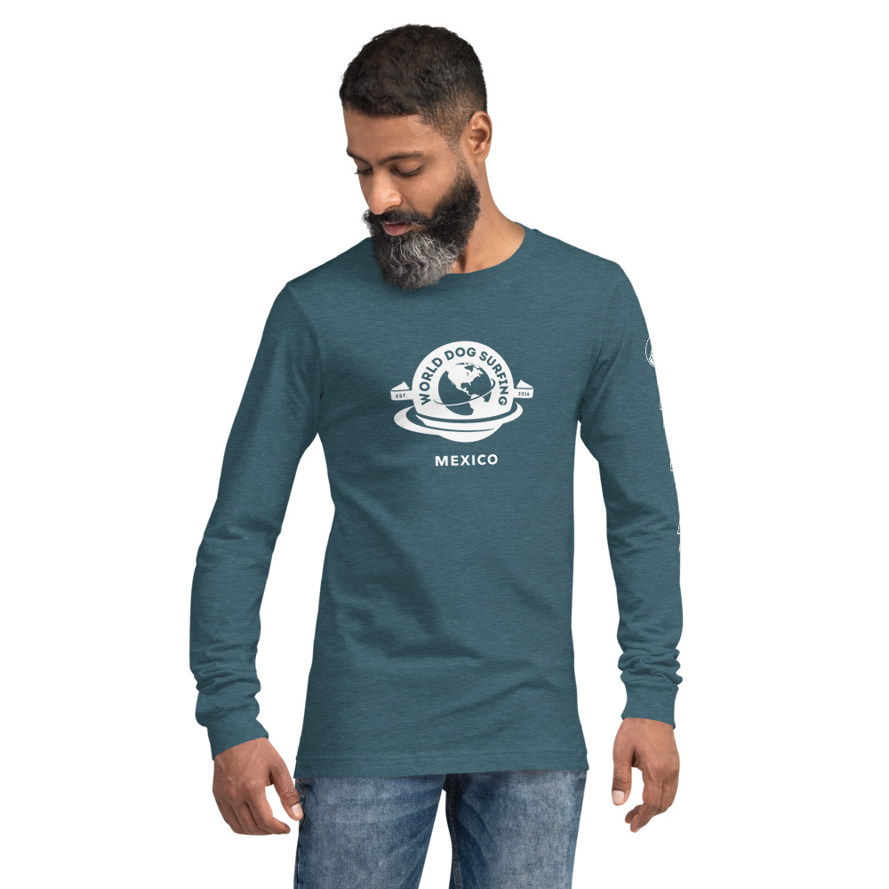 Mexico World Dog Surfing Long Sleeve Tee (Unisex) - Image 3